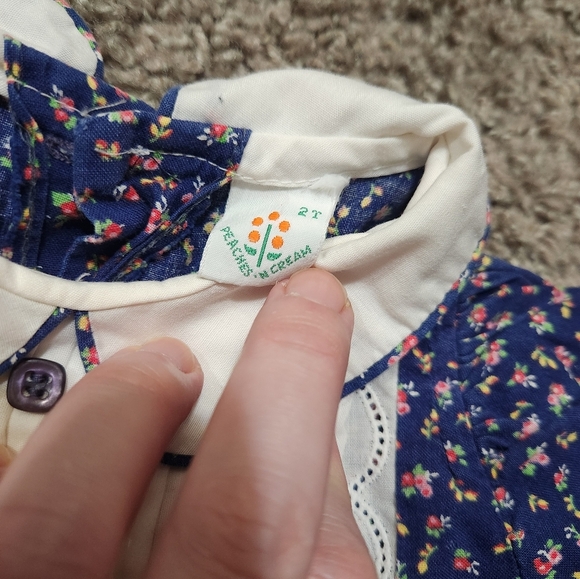 PEACHES 'N CREAM Vintage 1970s 1980s Toddler girls dress. SIZE 2T - Picture 3 of 6